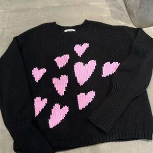 525 Black and pink heart sweater